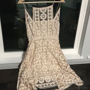 Beige, Free People backless dress, size 8